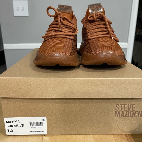 Steve Madden Women's Maxima Sneaker Brown Multi 7.5 - Picture 5 of 6